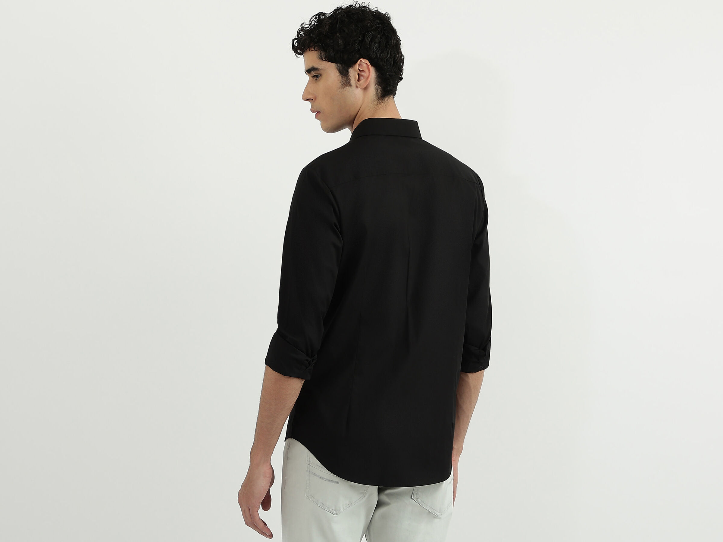 F/S POPLIN STR STRIPE PANEL BLOCK SHIRT image number 3